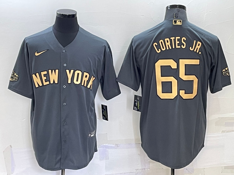 Men's New York Yankees Nestor Cortes Jr. #65 Gray Baseball Jersey